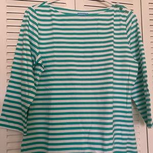 Large green stripe blouse